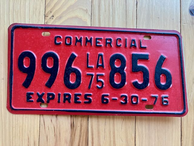 1975 Louisiana Commercial License Plate