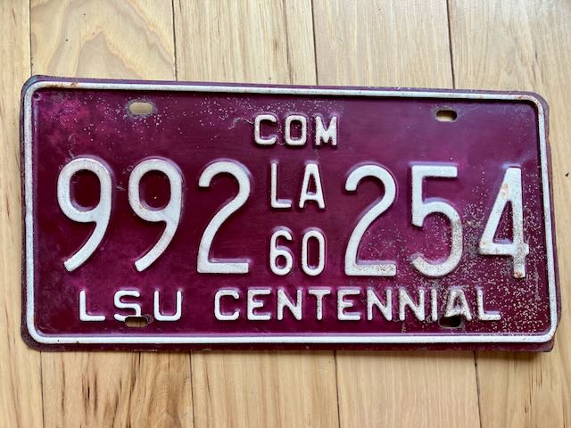 1960 Louisiana LSU Centennial License Plate