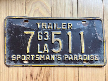1963 Louisiana Trailer License Plate