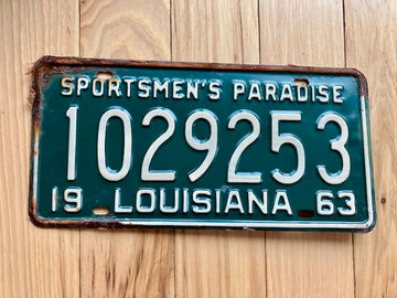 1963 Louisiana License Plate