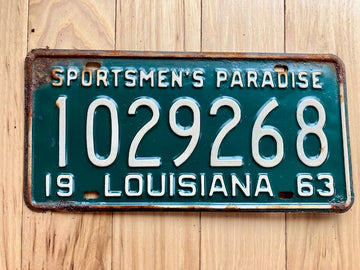 1963 Louisiana License Plate