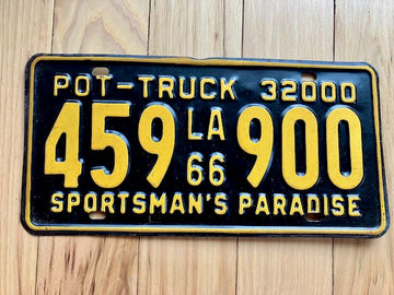 1966 Louisiana Private Truck (POT) License Plate