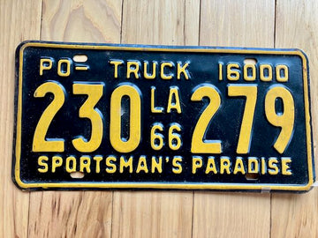 1966 Louisiana Privately Owned Tractor License Plate