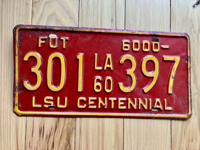 1960 Louisiana Farm Truck (FUT) License Plate