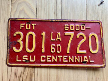 1960 Louisiana Farm Truck (FUT) License Plate