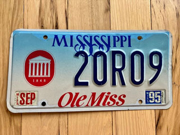 1995 Mississippi Ole Miss License Plate