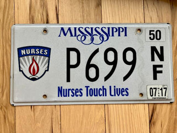 2017 Mississippi Nurses Touch Lives License Plate