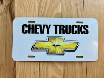 Vintage Chevy Trucks Metal Booster License Plate