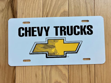 Vintage Chevy Trucks Metal Booster License Plate