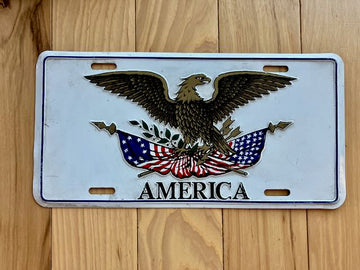 America Metal Booster License Plate