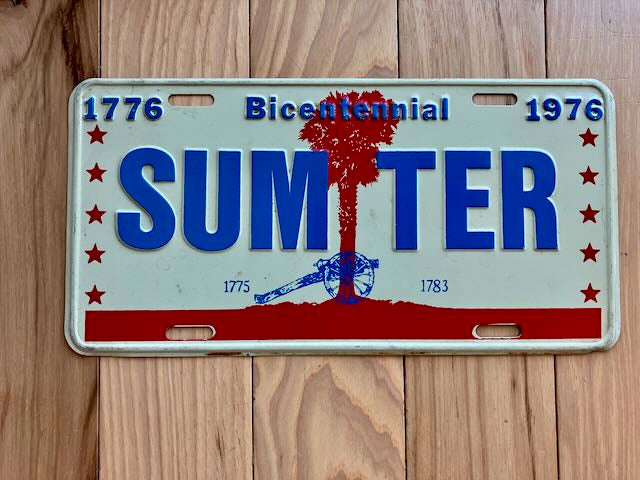 1976 South Carolina Sumter Metal Booster License Plate
