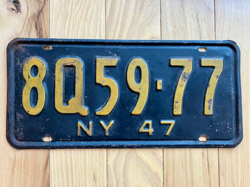 1947 New York License Plate