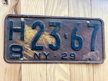 1929 New York License Plate