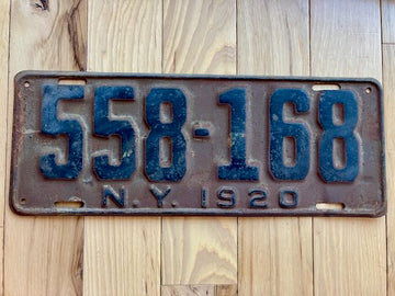 1920 New York License Plate