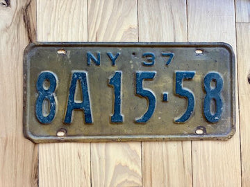 1937 New York License Plate