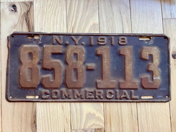 1918 New York Commercial License Plate
