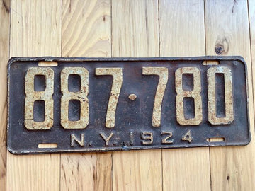 1924 New York License Plate