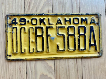 1949 Oklahoma OCC Bulk Freight License Plate