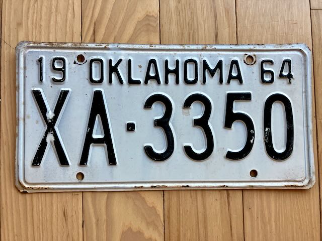 1964 Oklahoma License Plate