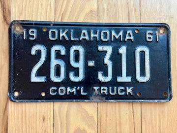 1961 Oklahoma Commercial Truck License Plate