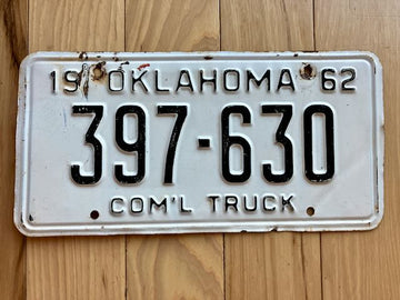 1962 Oklahoma Commercial Truck License Plate
