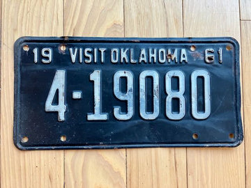 1961 Oklahoma License Plate