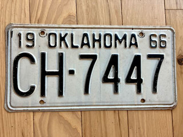 1966 Oklahoma License Plate