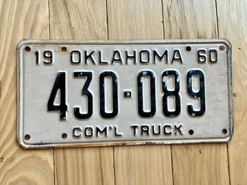 1960 Oklahoma Commercial Truck License Plate