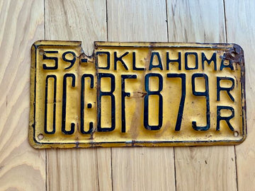 1959 Oklahoma OCC License Plate