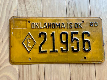 1980 Oklahoma Exempt License Plate