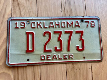 1978 Oklahoma Dealer License Plate