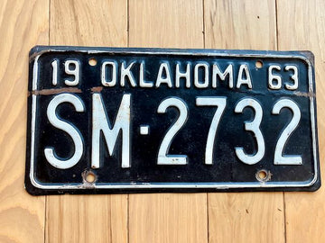 1963 Oklahoma License Plate