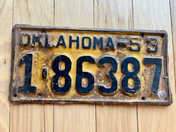 1953 Oklahoma License Plate