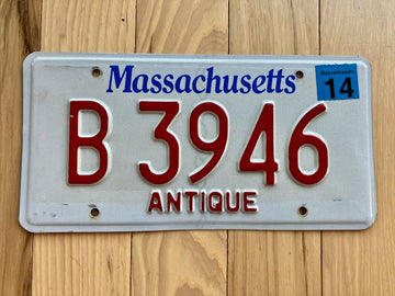 2014 Massachusetts Antique License Plate
