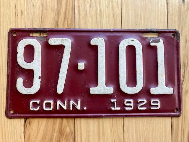 1929 Connecticut License Plate