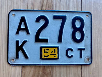 1954 Connecticut License Plate