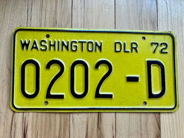 1972 Washington State Dealer License Plate