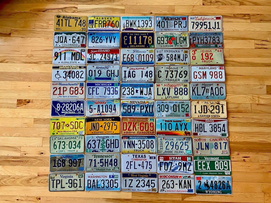 50 State Set of US License Plates in Craft Condition
