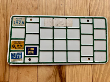 1978 Prorate License Plate - Lots of Different State Tabs