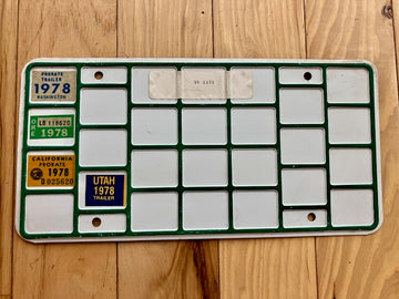 1978 Prorate License Plate - Lots of Different State Tabs