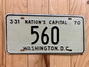 1970 Washington DC License Plate