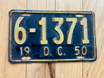 1950 Washingon DC License Plate