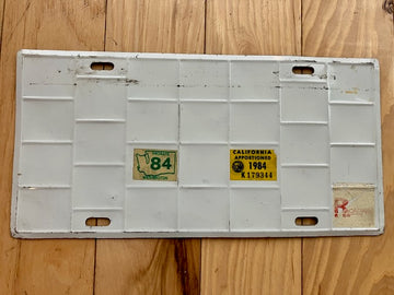 1984 Prorate License Plate with a WA and CA Tab