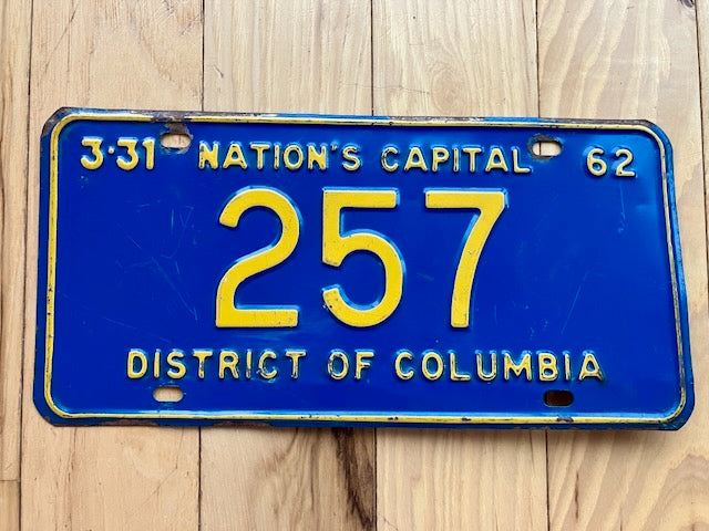 1962 Washington DC Nation's Capital License Plate