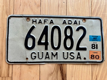 1980 Hafa Adai Guam USA License Plate