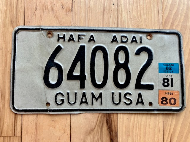 1980 Hafa Adai Guam USA License Plate