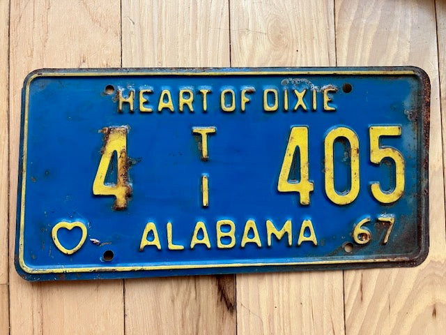 1967 Alabama License Plate