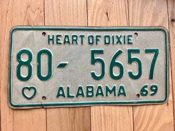 1969 Alabama Supplemental License Plate