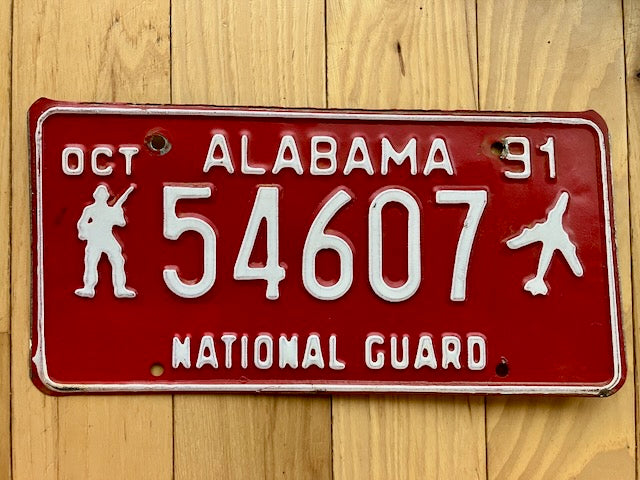 1991 Alabama National Guard License Plate