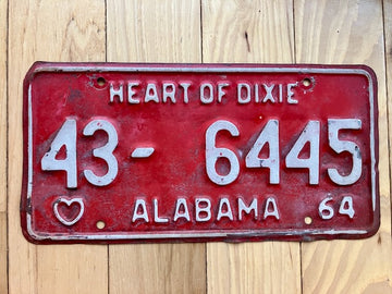 1964 Alabama Lee County License Plate